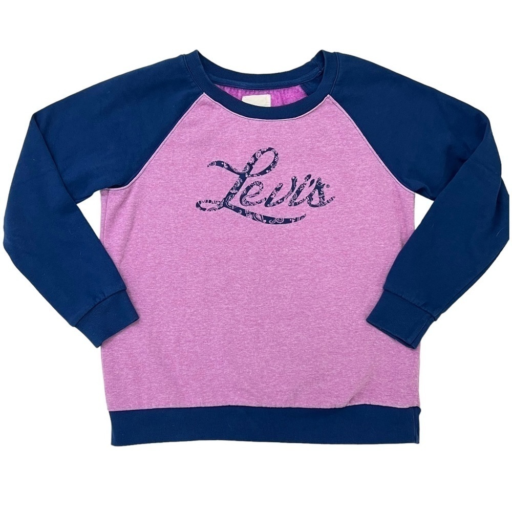 Levi's Logo Sweatshirt Small Heather Fuchsia Navy